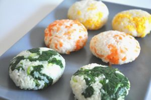 Japanese style rice ball before cooking